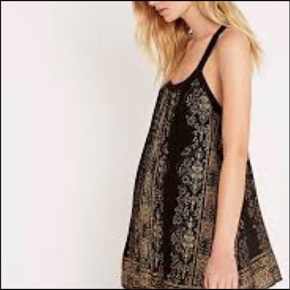 UO ecote mini dress gold and black size medium - Picture 3 of 9